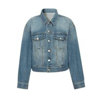 DEEP BREATH Take a deep breath my brother is really good. Lapel washed denim jacket casual top for women A400923