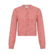 DEEP BREATH Take a deep breath brother is really good. Embroidered button style puff sleeve knitted cardigan A401281