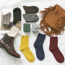 Super soft and good quality retro forest wool socks twist pattern thickened warm womens socks 10 colors