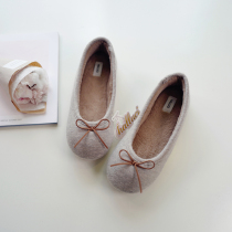 Day Department Brief about small butterfly knot wool suede light moon shoes autumn winter warm bag heel floor home shoes