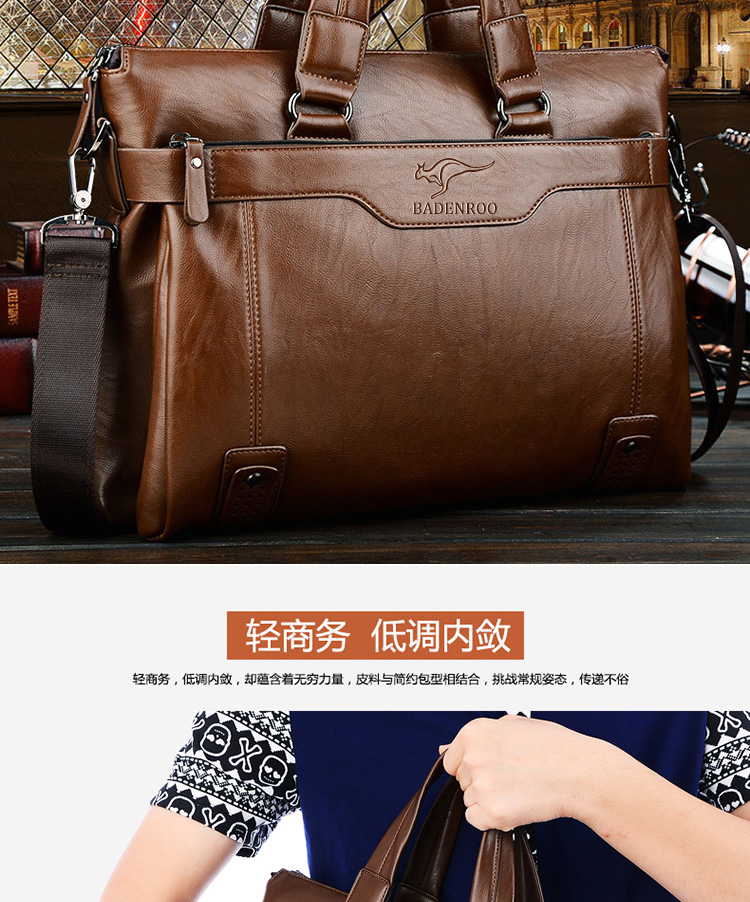 Kangaroo của Nam Giới Túi Kinh Doanh Vali Chữ Thập phần Da của Nam Giới Túi Vai Túi Messenger Top Layer Da Tote Túi Người Đàn Ông túi charles & keith