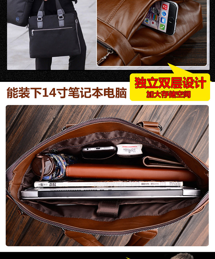 Kangaroo của Nam Giới Túi Kinh Doanh Vali Chữ Thập phần Da của Nam Giới Túi Vai Túi Messenger Top Layer Da Tote Túi Người Đàn Ông túi charles & keith