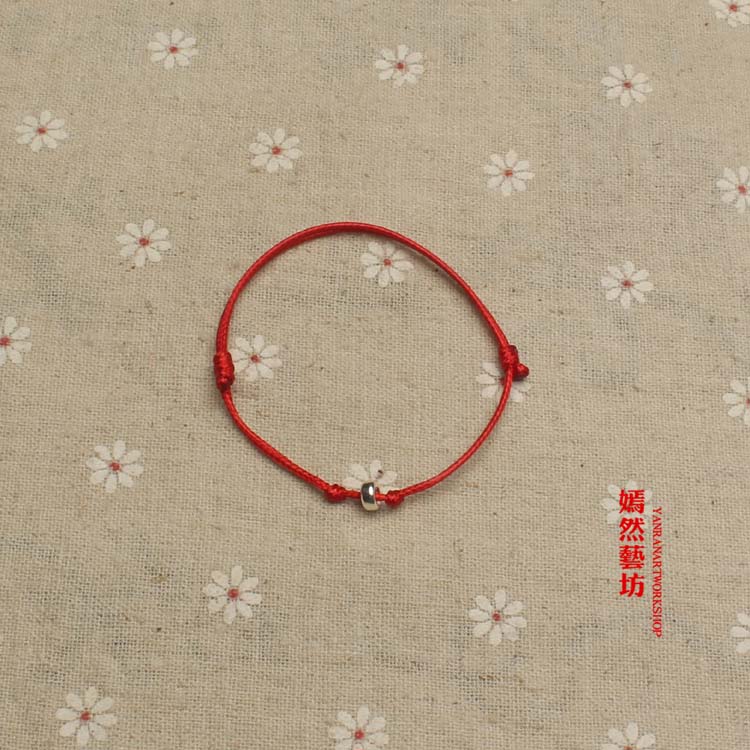 999 sterling silver red rope vòng đeo tay vòng chân đơn giản và hào phóng siêu mỏng chân đỏ rope tay rope