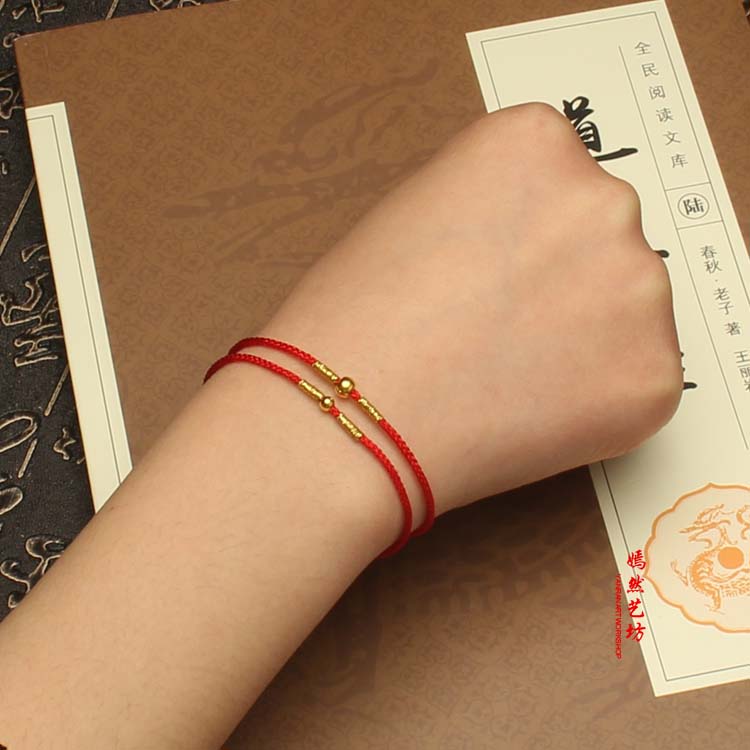 999 hạt vàng nguyên chất chuyển nhượng cao cấp dây đỏ vòng chân cô gái dây vàng siêu mịn năm nay dây đeo vòng tay đỏ quà tặng vòng chân nhảy múa