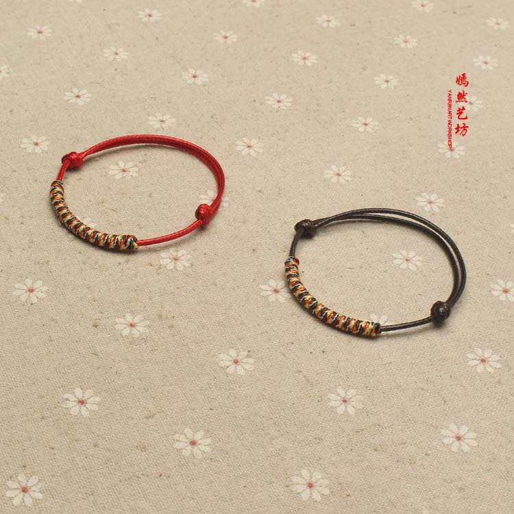 Vòng tay dây đỏ đôi mô hình dây tay đỏ nam và nữ cuộc sống năm vòng tay dây đầy màu sắc năm nay dây đỏ vòng chân ác linh lắc chân bạc pnj