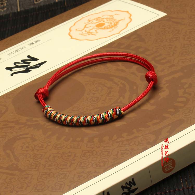 Vòng tay dây đỏ đôi mô hình dây tay đỏ nam và nữ cuộc sống năm vòng tay dây đầy màu sắc năm nay dây đỏ vòng chân ác linh lắc chân bạc pnj