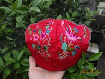 Pure hand embroidered Miao embroidery old embroidery National embroidery pine peach embroidery * HM series old embroidery hat 289