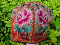 Pure hand embroidered Miao embroidery old embroidery National embroidery pine peach embroidery * HM series old embroidery hat 368