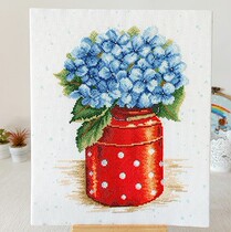 Cross stitch drawing source file XSD hydrangea vase