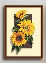 Cross-stitch source file three sunflowers