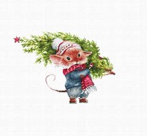 Cross stitch source file Carrying the Christmas tree home