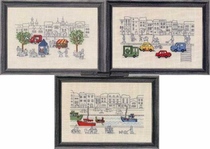 Cross stitch source file three small paintings