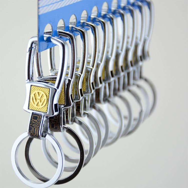 Creative simple key chain waist hanging buckle household men's car key chain car metal waist hanging single ring double ring