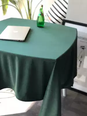 Velvet dark green tablecloth ins Nordic solid color velvet dark tablecloth coffee table decoration modern square table Joker scarf
