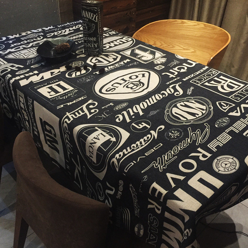 Personality modern table fabric home rectangular coffee tablecloth car standard tablecloth creative cotton hemp American cover towel