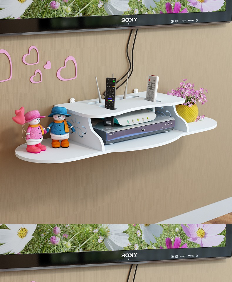 tivi samsung 32 inch TV set-top box frame punch miễn phí phòng khách TV tường trang trí phòng ngủ treo tường wall router - TV tivi samsung 55tu8500