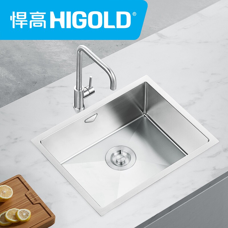 HIGOLD Humvee 304 stainless steel wash basin thickened Home dishwashing pool pool Handmade sink Single sink
