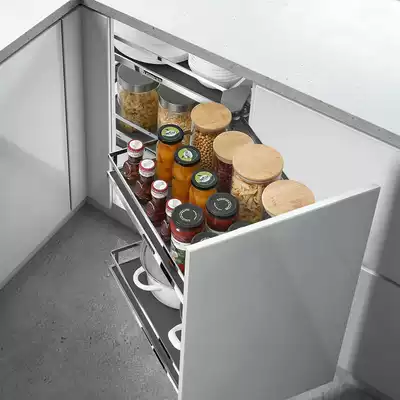 Hanging cabinet lifting corner pull basket kitchen integral cabinet top cabinet seasoning basket Buffer Open pull-down dressing basket