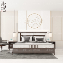 New Chinese Classical Light Lavish Soft Bag Solid Wood Double Bed Master Bedroom 1 8 m 1 5 Chinese Wind Zen Modern Furnishings