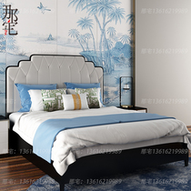 New Chinese Style Bed Zen Solid Wood Double Bed 1 8 m China Wind Upscale Master Bedroom Modern Light Lavish Full Wood Wedding Bed