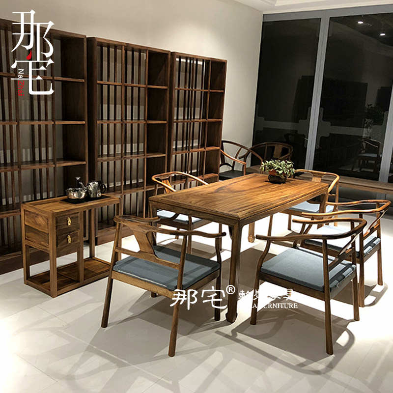 New Chinese-style solid wood tea table and chair combination Zen tea table Simple homestay tea table Modern tea room furniture customization