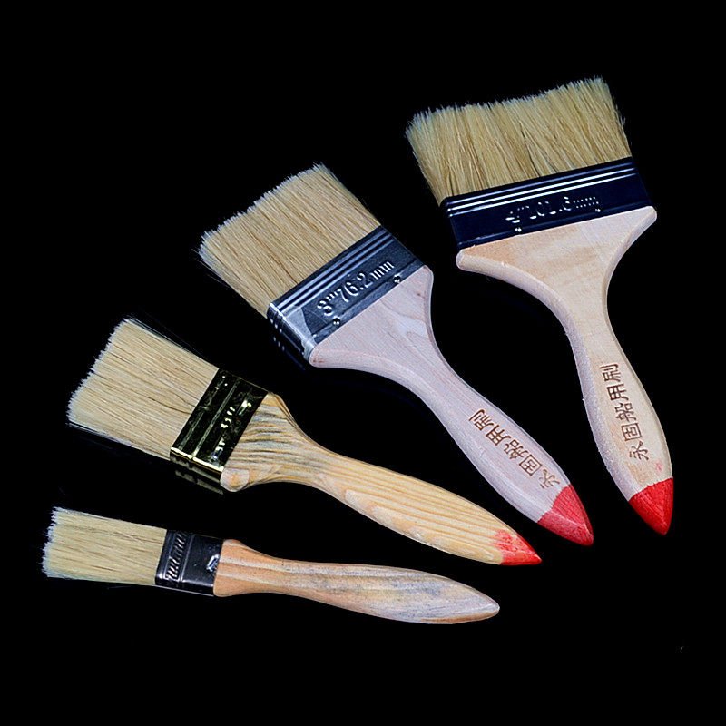 Brush wool brushed pig hair brush paint brush cleaning brush brown hair brush 1 2 3 4 5 inch brush