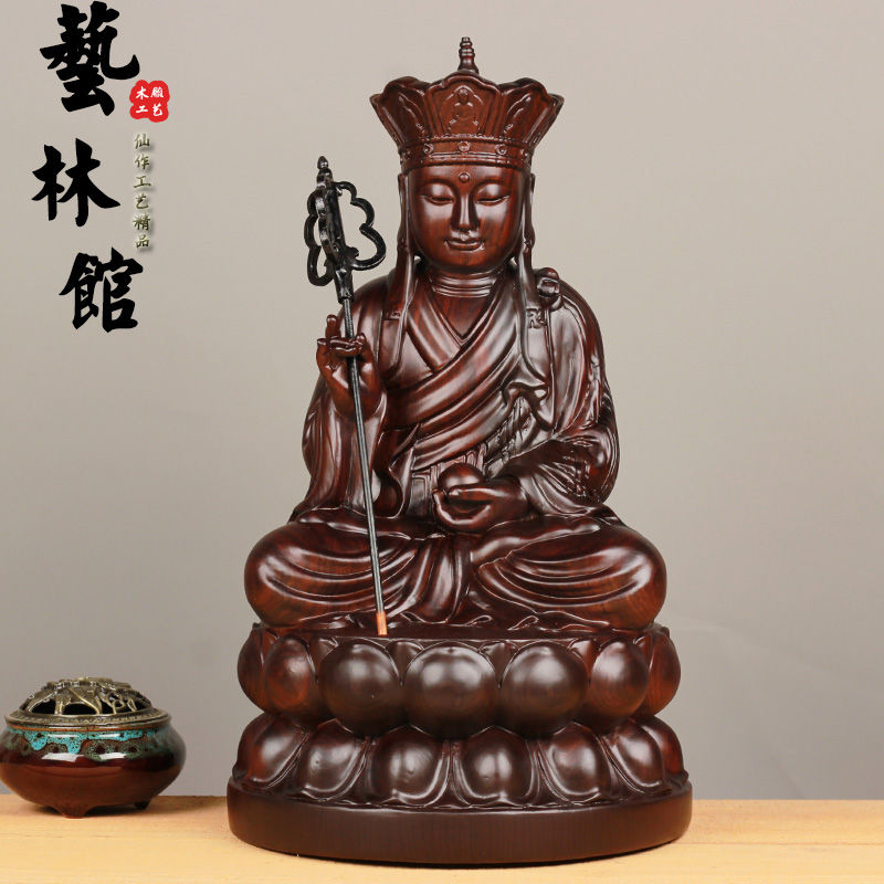 Black sandalwood carving ground Tibetan Buddhist statues The bodhisattva statue is like a statue at the mercy of the home for the decoration of the Buddha's home