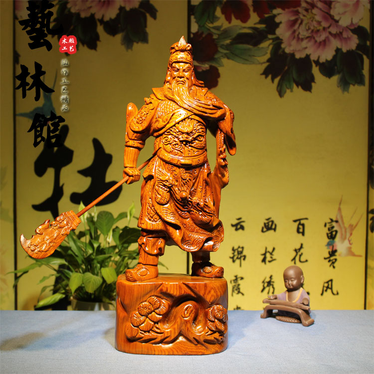 Huang Wooden carving swing piece of Wu Caiqu Buddha Large House Redwood Craft Art