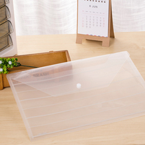 Dali A4 file bag transparent plastic file bag information thick snap button zipper folder checkered bag 8313