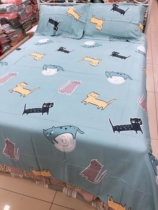 100%bamboo fiber coarse cloth soft mat Three-piece breathable cool washable color soft sheets 240*245cm