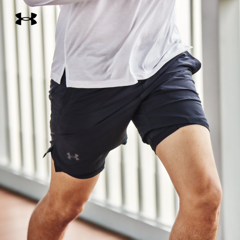 Under Armour Ua Spring/Summer Launch Men's Fitness 7inch Two-In-One Lined Running Sports Shorts 1376831