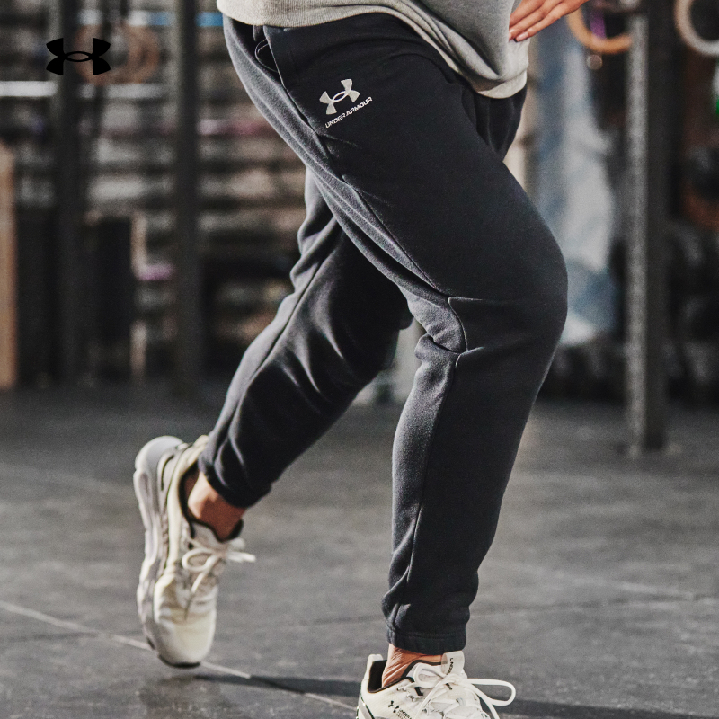 【New Product】Under Armour Ua Spring and Autumn Men's Fitness Training Sports Thermal Fleece Jogger Pants 1373882