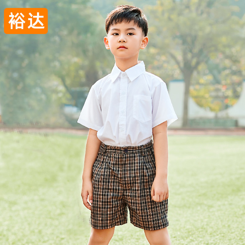 Shenzhen Elementary School Gown Gown School Uniform For Men's Short Sleeves Spring Summer Style Dress Class Clothing Performance Suit Shirt Shorts