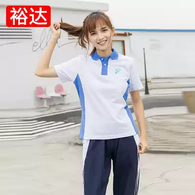 Yuda Shenzhen school uniform short-sleeved middle school students women's summer clothes college style sportswear suit junior high school tops shorts