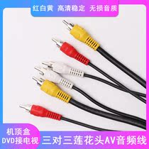 Audio Line AV Line Lotus Line Lotus Line Audio Video Line 3 pairs 3 Red and white Yellow RCA tricolour wire set-top box DVD TV Line