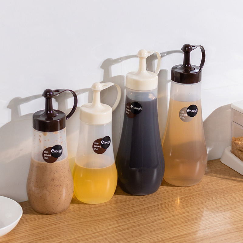 Japanese Jam Bottle Sauce Bottle Sauce Tank with lid Grease Pot Plastic Salad Dressing Ketchup Squeeze-Type Tip Bottle