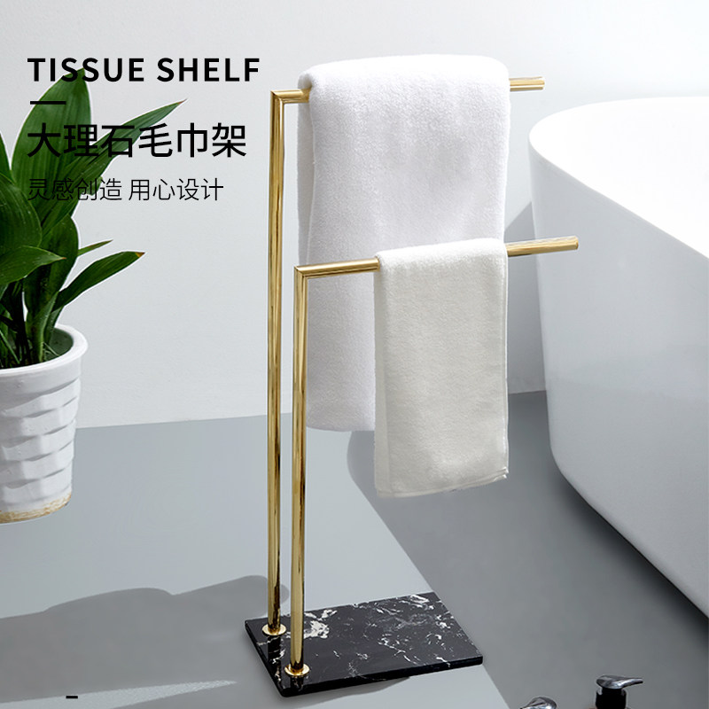 Rhyme Nordic gold-free punch-off towel rack Bathroom Bathroom Accessories Toilet Toilet Bathroom Hanging Hangback