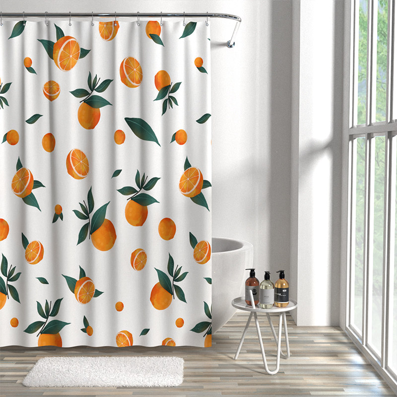 Shower curtain waterproof and mildew-proof Japanese no-hole suit Partition window Powder room bath magnetic thickened high-grade waterproof cloth