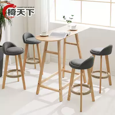Bar chair home bar stool bar chair modern simple high stool front chair stool bar chair stool bar chair solid wood back stool