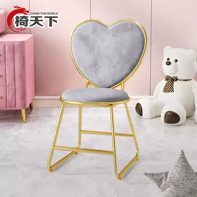 Light luxury makeup chair nail chair girl cute bedroom heart shaped chair makeup table stool modern simple Net red stool