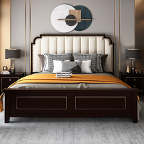 American solid wood bed Light luxury bedroom 1 5 minimal modern 1 8 m European oak storage soft pack wedding bed
