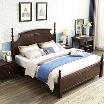 American solid wood bed master beds 1 5m storage oak bed modern minimal 1 8m Korean white wedding bed
