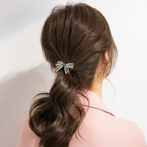 Hairband Korean netizens bow rhinestone head rope ponytail hair high elastic girl leather band head accessories