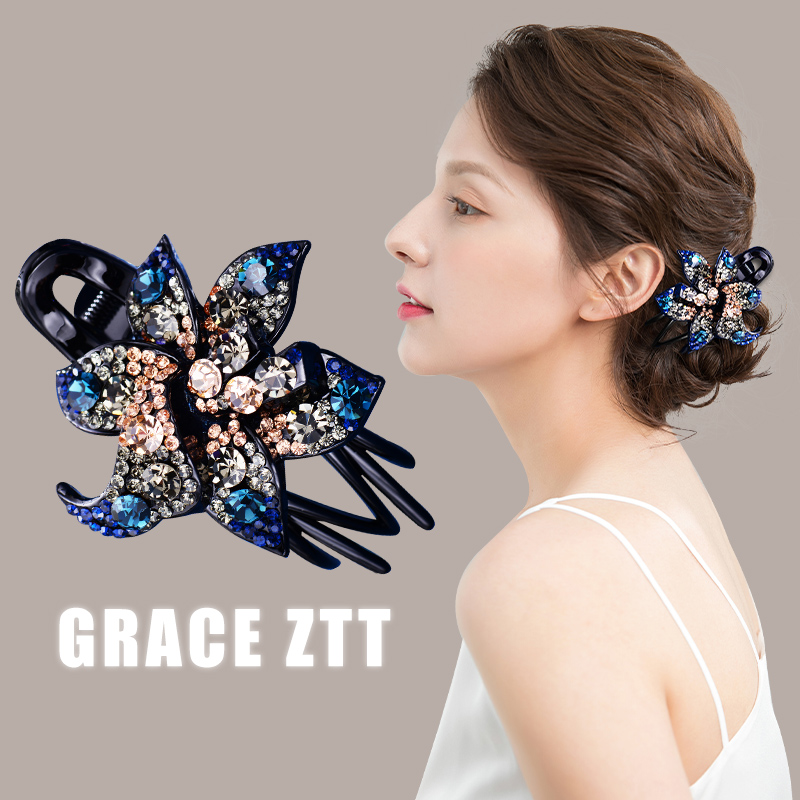 Hair Clip Rear Brain Spoon Pan Hair Grab Gripping Head Flower Minimalist Head Accessories Temperament Hair Clip Elegant Hair Clip Large Number Female Hair Clip