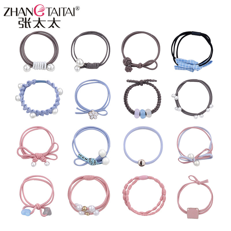 Hair Circle South Korea Little Qing Brief New Brief hair Circle Adult zaghaired rubber band Hair Tail Hair Ring Head Accessories Women's Tennis Red