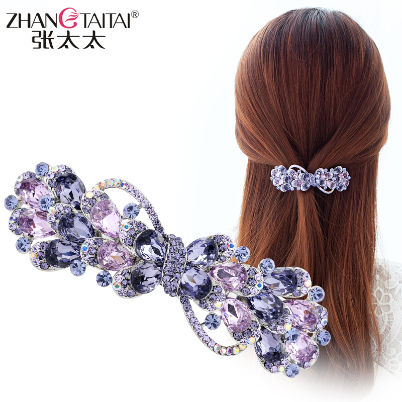 Mrs. Zhang rhinestone jewelry big bow hairpin hairpin back of head teacher's day gift clip crystal headdress