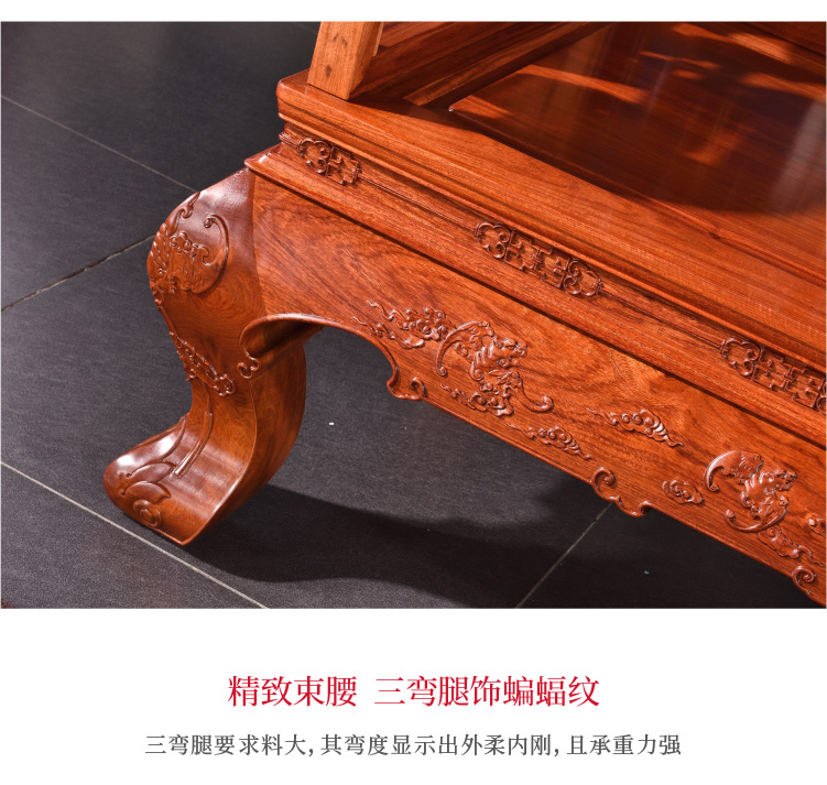 Yimeng Baisheng Burmese sofa gỗ hồng Phòng khách phòng trái cây lớn gỗ gụ gỗ chạm khắc chạm khắc sofa phong cách Ming - Ghế sô pha ghế sofa gỗ kéo ra thành giường