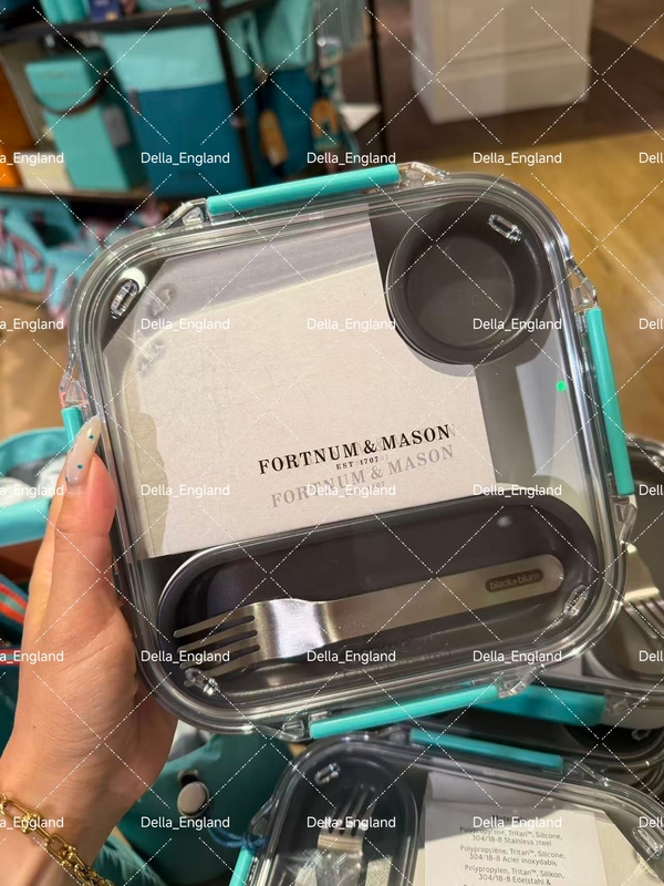 4-Week Supply of British F&M Fornam Mason Tiffany Blue Lunch Box, Royal Use, Comes with Cutlery and Sauce Box