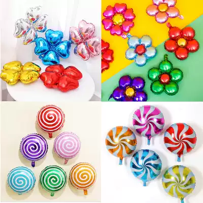 Party aluminum film Five petal flower balloon flower aluminum foil balloon birthday mall window opening cartoon party decoration