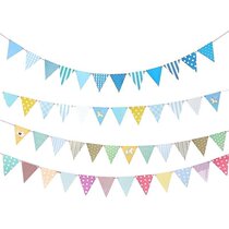 Kindergarten birthday party room dress pennant Children Baby year old arrangement pull flower banner hanging string flag